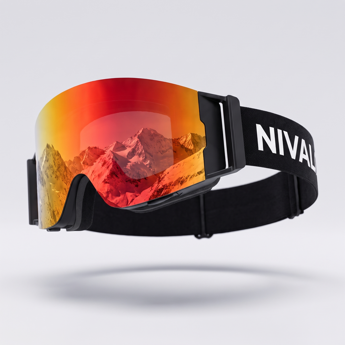 NIVAL heated anti-fog goggle, Red lens
