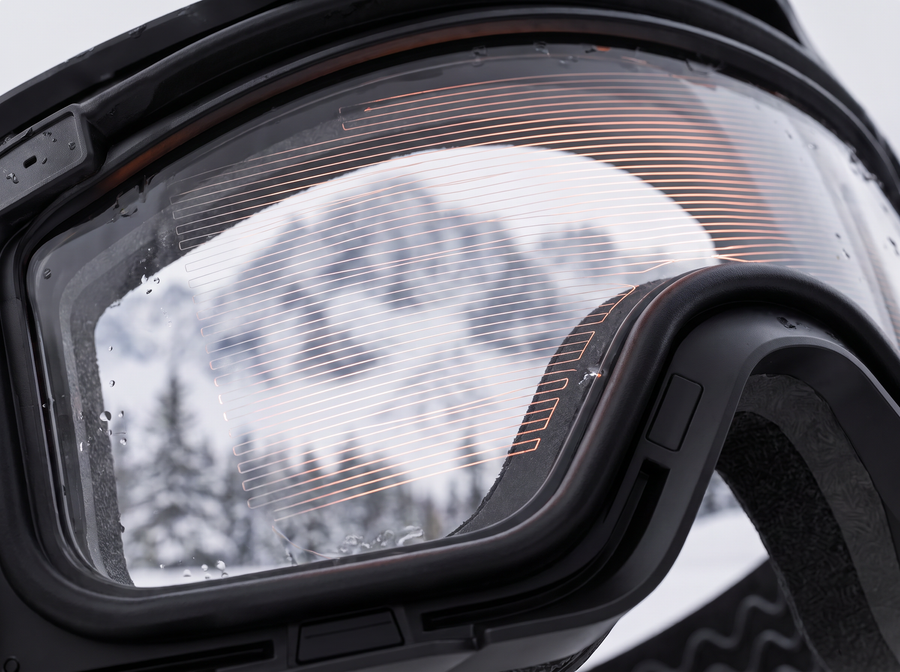 Fine heating lines in the clear inner lens